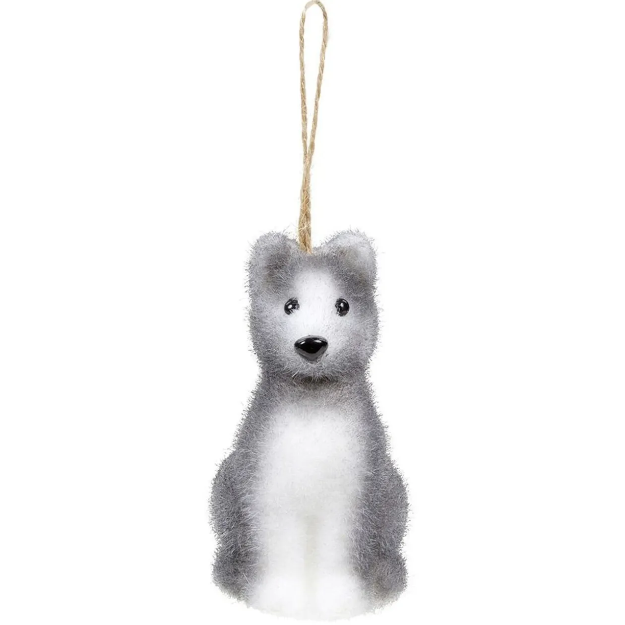 Décoration de Noël chien floqué à suspendre