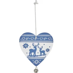 Décoration de Noël coeur en bois à suspendre