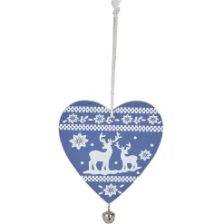 Décoration de Noël coeur en bois à suspendre