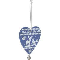 Décoration de Noël coeur en bois à suspendre