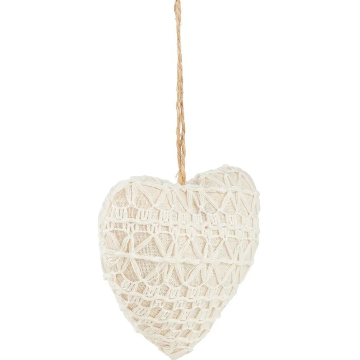 Décoration de Noël coeur et étoile à suspendre blanche