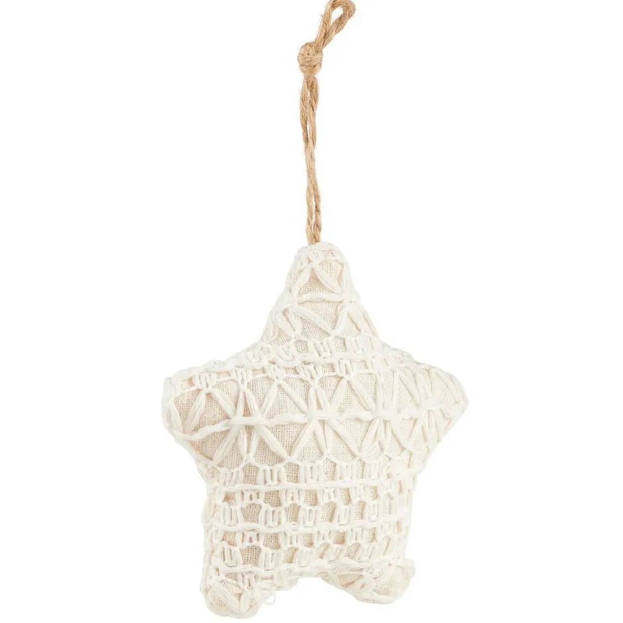 Décoration de Noël coeur et étoile à suspendre blanche