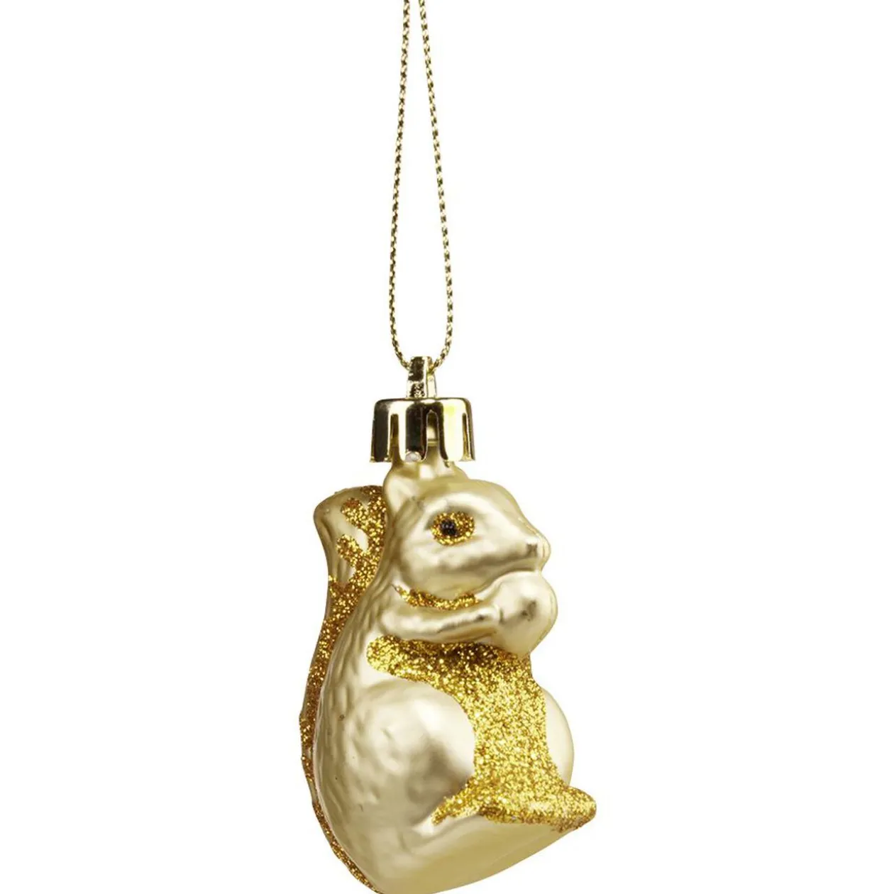 Décoration de Noël Écureuil à suspendre pailleté doré H.5 cm