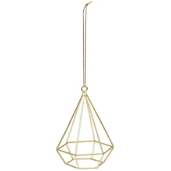 Décoration de Noël diamant en métal doré à suspendre