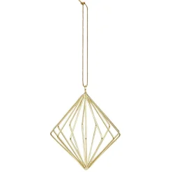 Décoration de Noël diamant en métal doré à suspendre