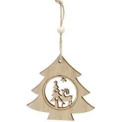 Décoration de Noël en bois à suspendre L12X12 cm