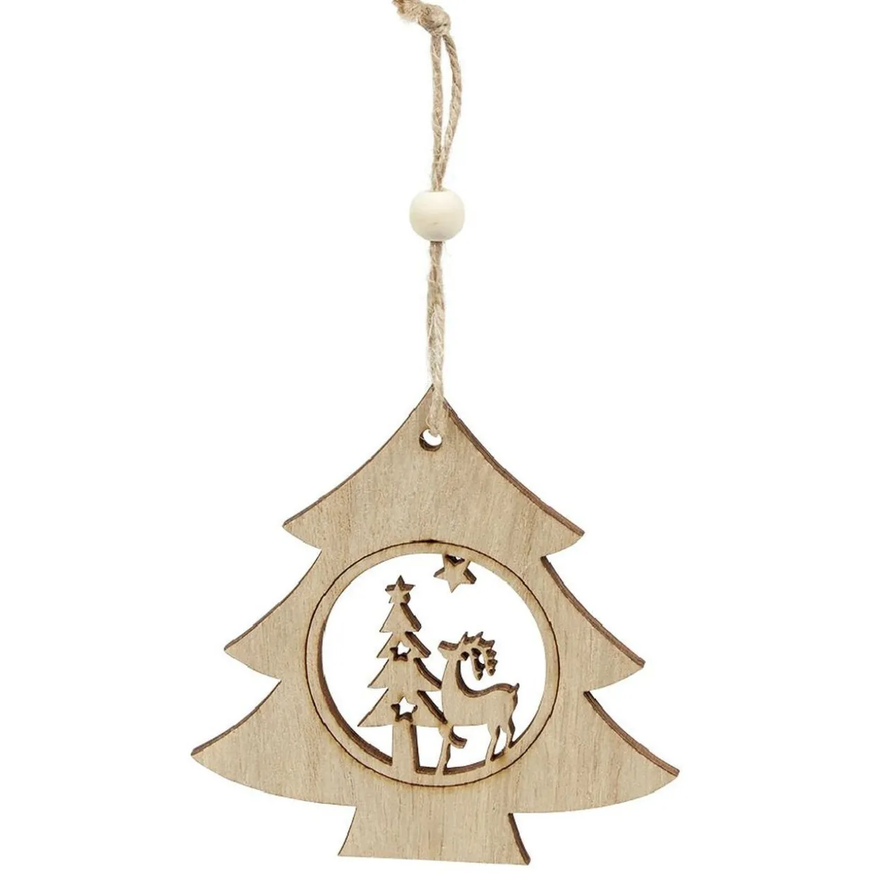 Décoration de Noël en bois à suspendre L12X12 cm