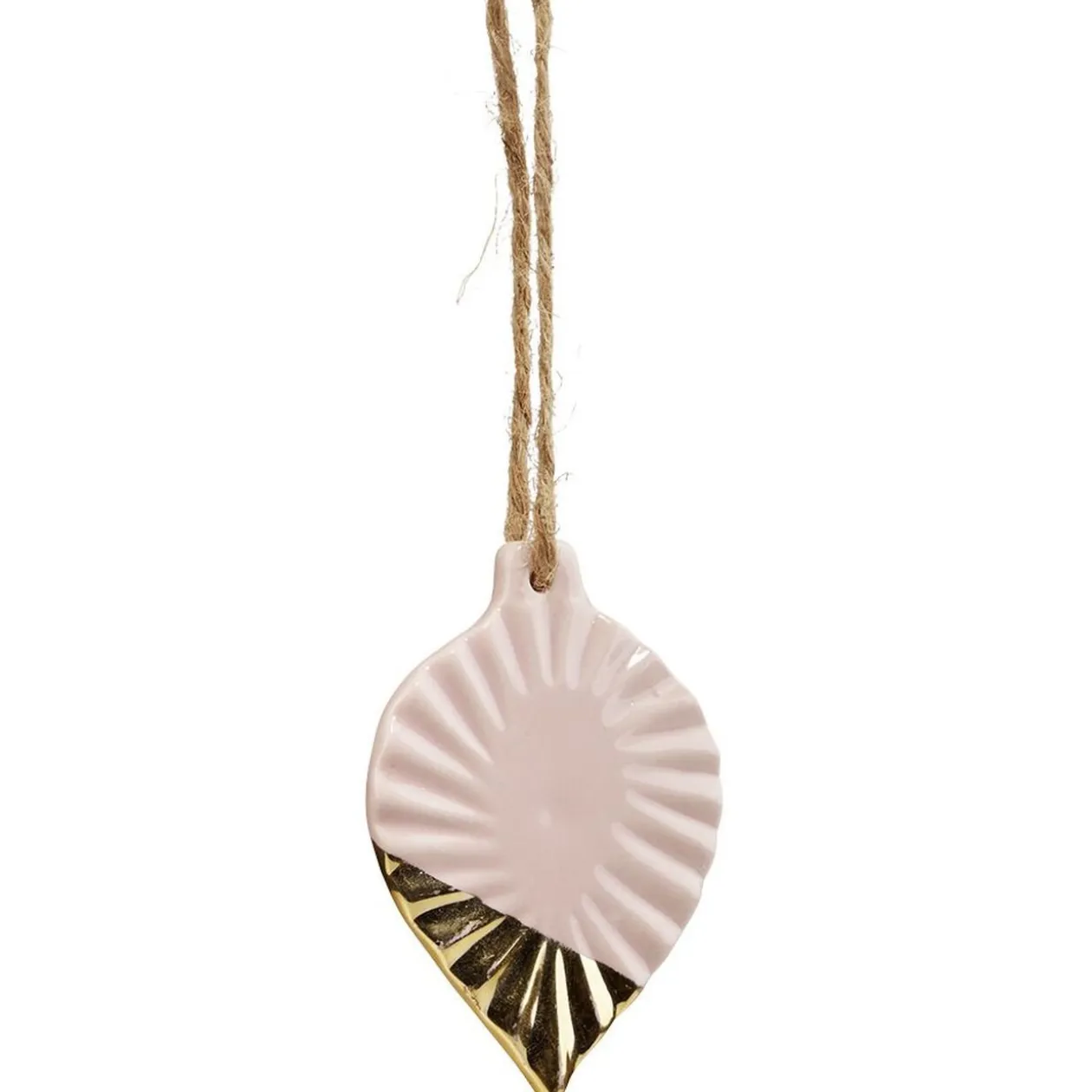 Décoration de Noël en céramique avec finition dorée H.8 cm