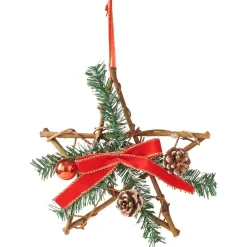 Décoration de Noël en rotin à suspendre