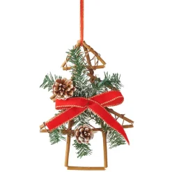 Décoration de Noël en rotin à suspendre