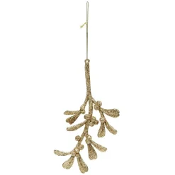 Décoration de Noël feuille dorée à suspendre