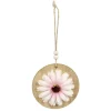 Décoration de Noël fleur ronde à suspendre Ø8 cm