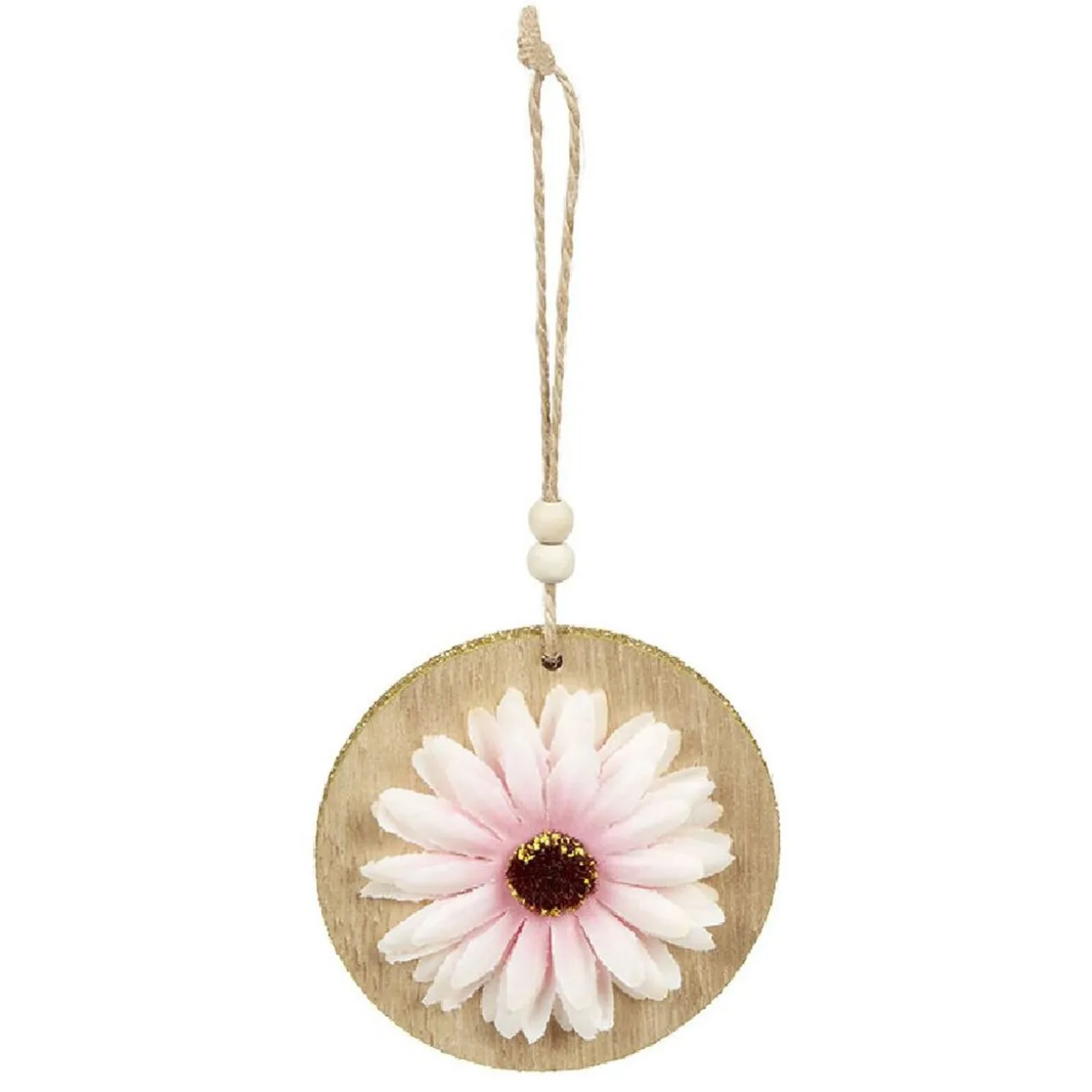 Décoration de Noël fleur ronde à suspendre Ø8 cm