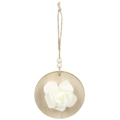 Décoration de Noël fleur ronde à suspendre Ø8 cm