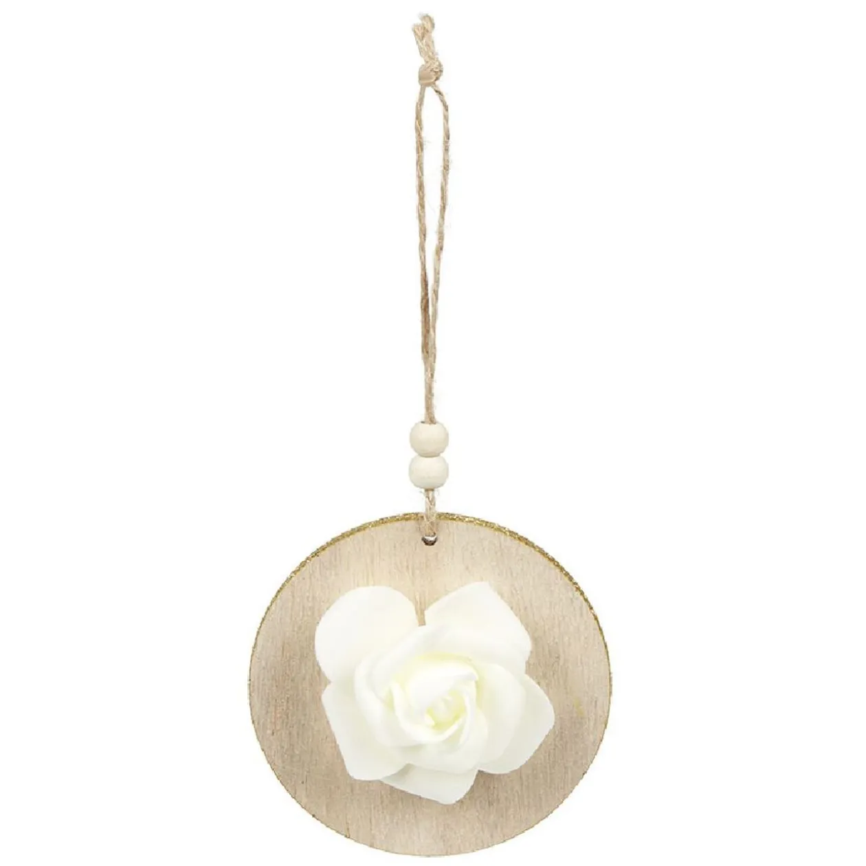 Décoration de Noël fleur ronde à suspendre Ø8 cm