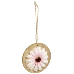 Décoration de Noël fleur ronde à suspendre Ø8 cm