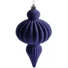 Décoration de Noël goutte à suspendre velours bleu H.16 cm