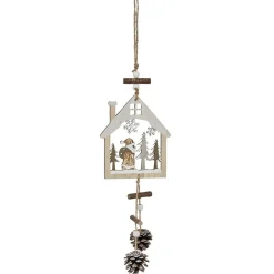 Décoration de Noël maison en bois à suspendre