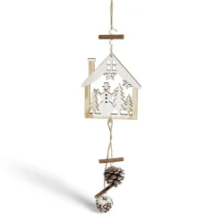 Décoration de Noël maison en bois à suspendre