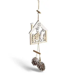 Décoration de Noël maison en bois à suspendre