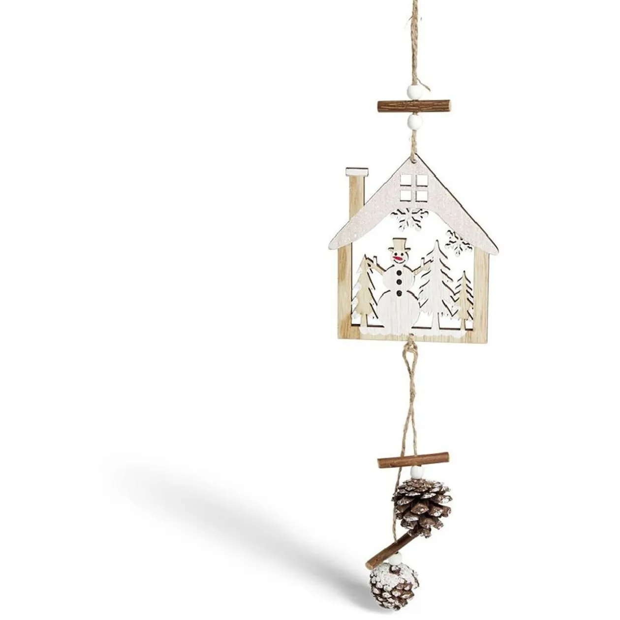 Décoration de Noël maison en bois à suspendre