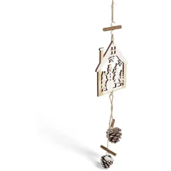 Décoration de Noël maison en bois à suspendre