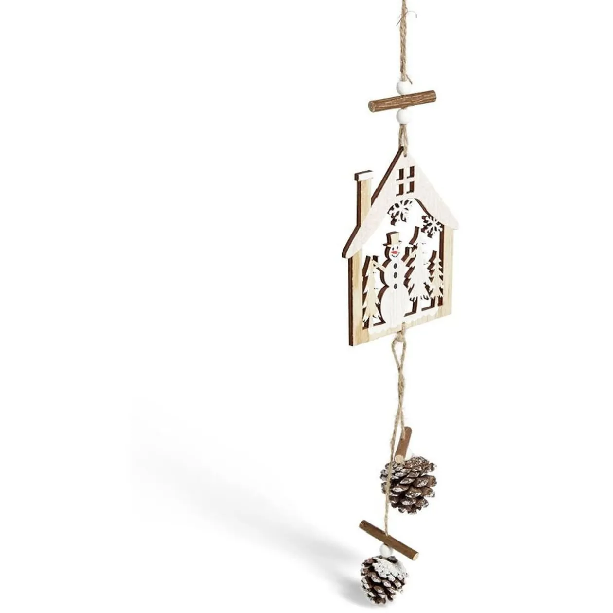 Décoration de Noël maison en bois à suspendre