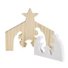 Décoration de Noël nativité en bois 2 parties H19,5cm