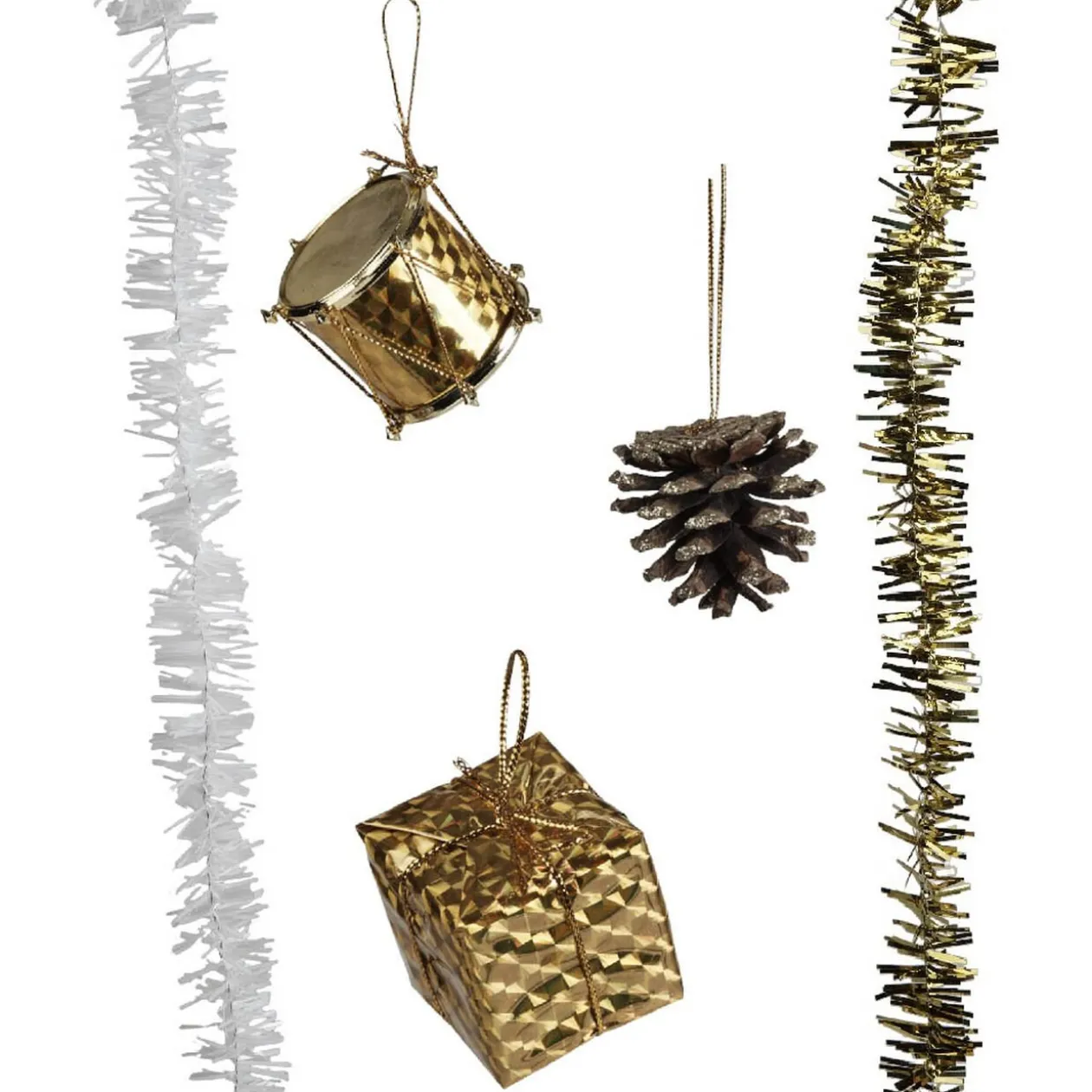 Décoration de Noël or à suspendre x 40