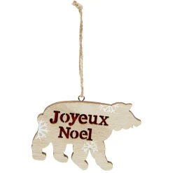 Décoration de Noël ours en bois à suspendre