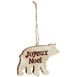 Décoration de Noël ours en bois à suspendre