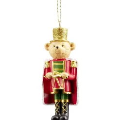 Décoration de Noël ours soldat à suspendre H.10,5cm