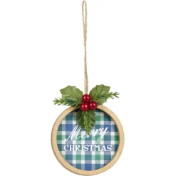 Décoration de Noël plate en bois