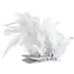 Décoration de Noël plume blanche x12