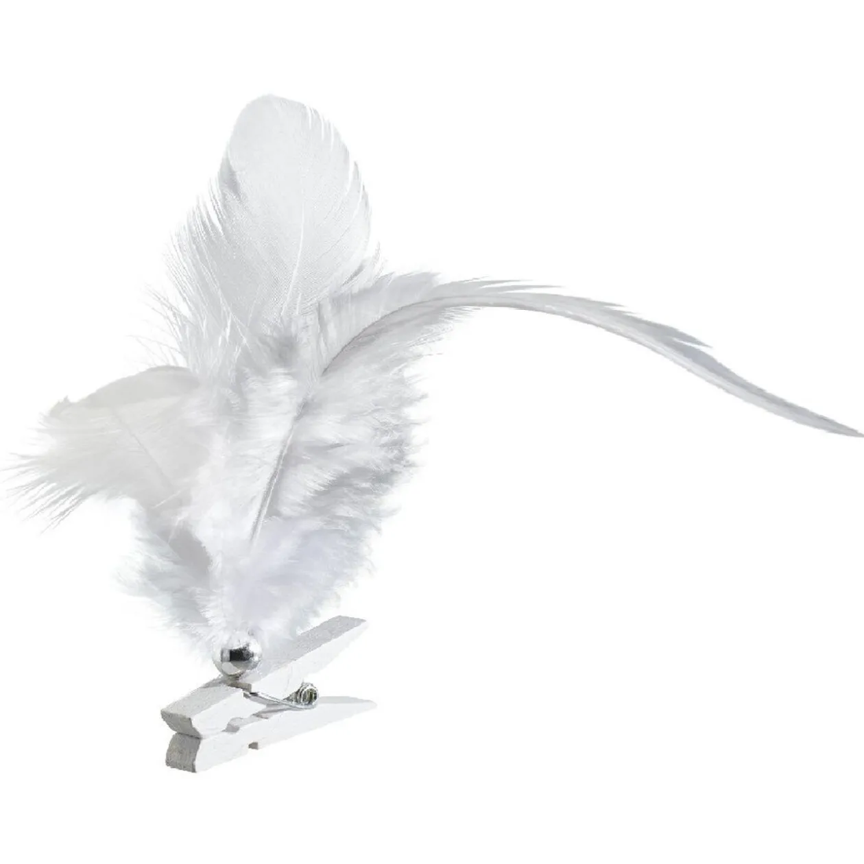 Décoration de Noël plume blanche x12