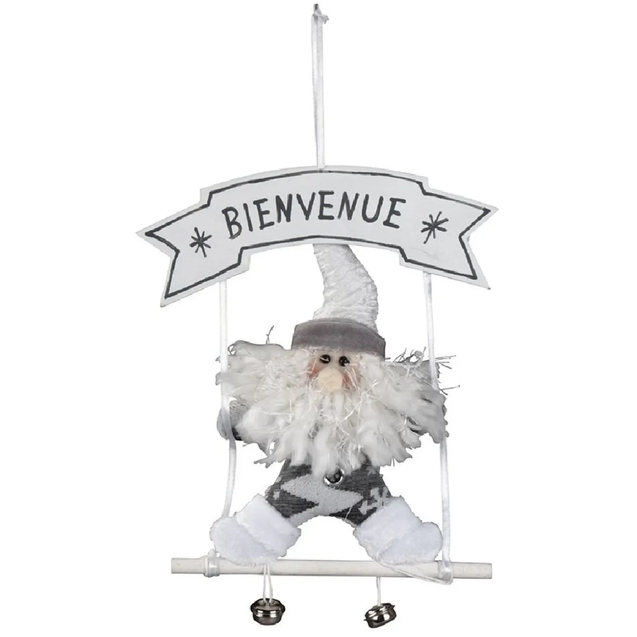 Décoration de Noël pour porte, gris et blanc