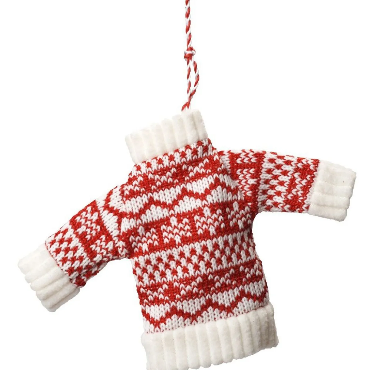 Décoration de Noël pull rouge et blanc à suspendre