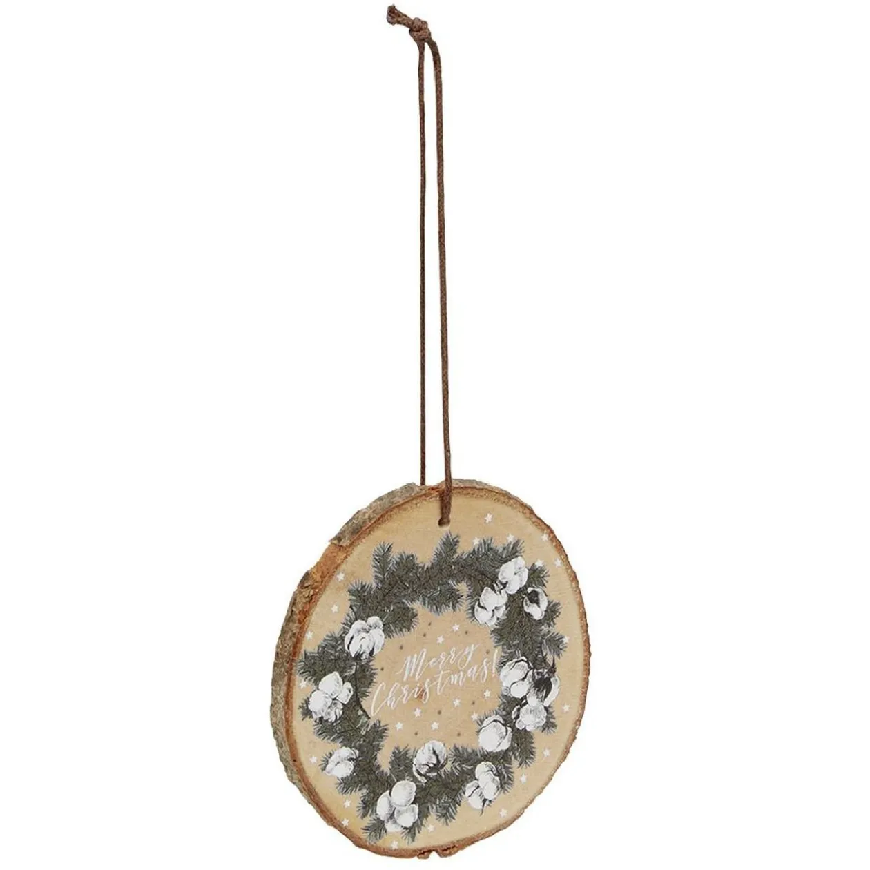 Décoration de Noël ronde en bois à suspendre