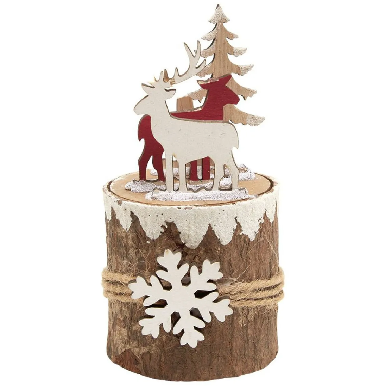 Décoration de Noël rondin à poser