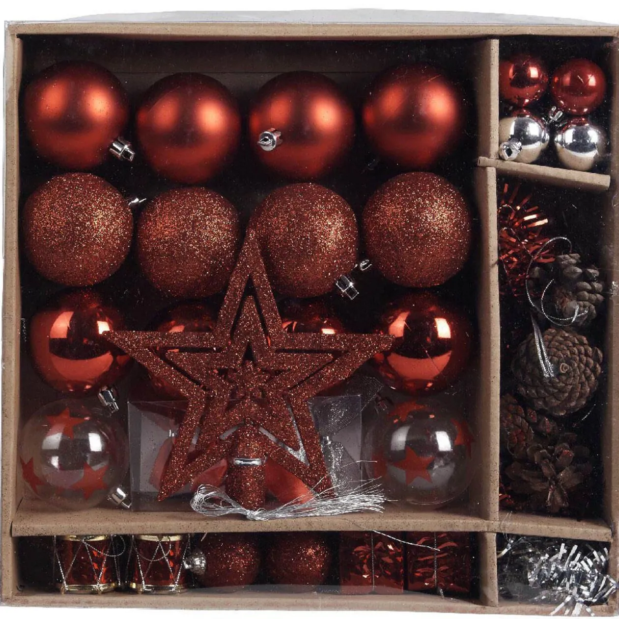 Décoration de Noël rouge à suspendre x 40