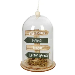 Décoration de Noël sous cloche 4 panneaux avec inscription