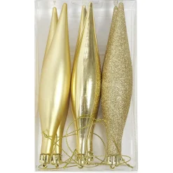 Décoration de Noël stalactite dorée à suspendre x6