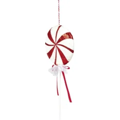 Décoration de Noël sucette rouge et blanche H50cm