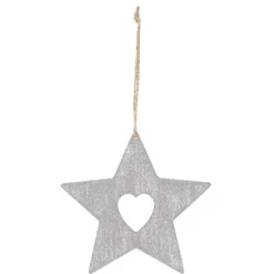 Décoration de Noël étoile à suspendre grise