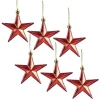 Décoration de Noël étoile à suspendre rouge x6