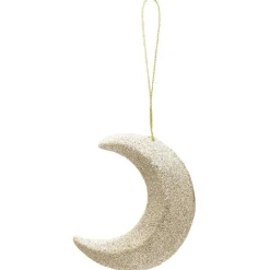 Décoration de Noël étoile et lune dorées à suspendre