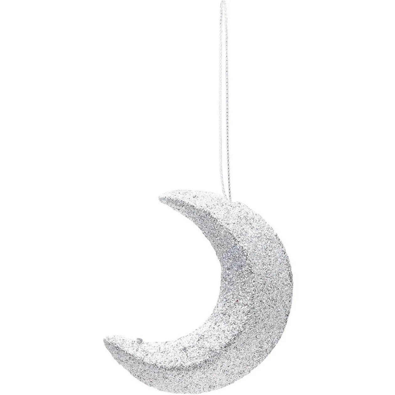 Décoration de Noël étoile et lune argentées à suspendre