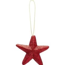 Décoration de Noël étoile et lune rouges à suspendre