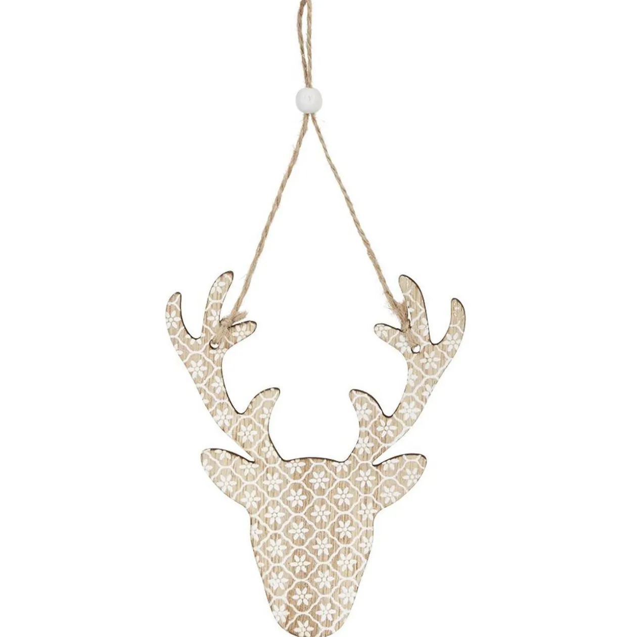 Décoration de Noël tête de renne en bois à suspendre