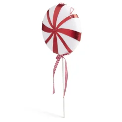 Décoration de Noël XXL sucette rouge et blanche à paillette H45cm
